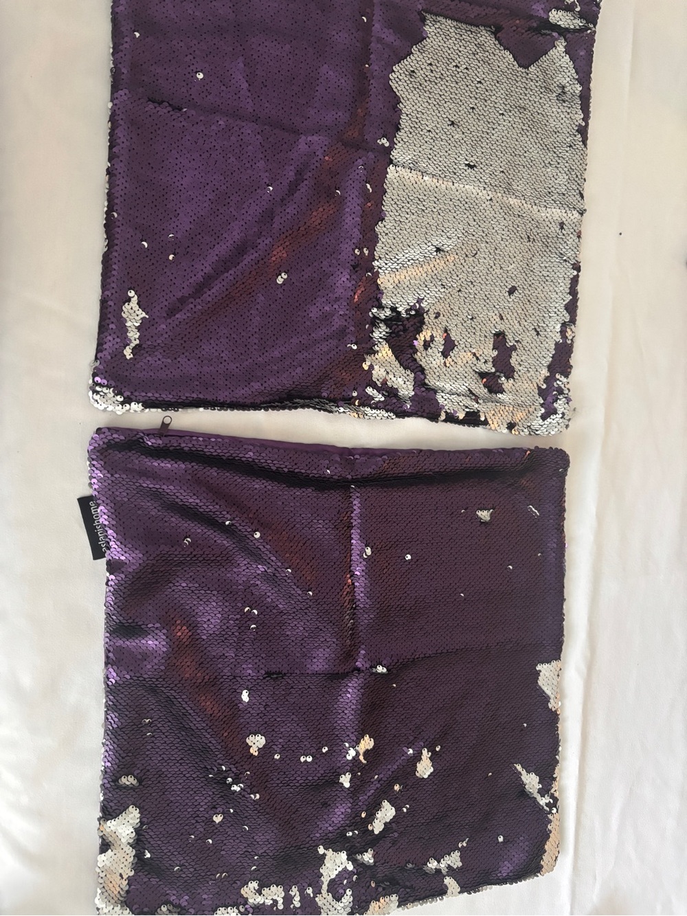 Kids Reversible Sequin Purple pillow cases set of 2